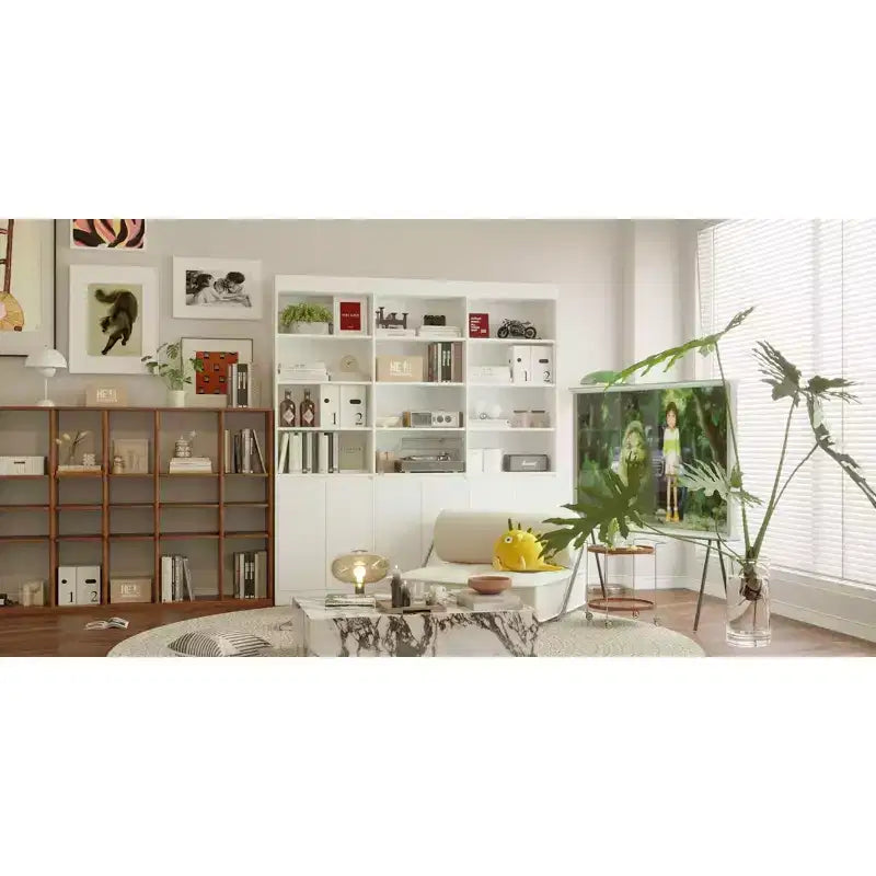 Libreria Grande Bianca - Spazio Generoso per i Libri in un Design Minimalista