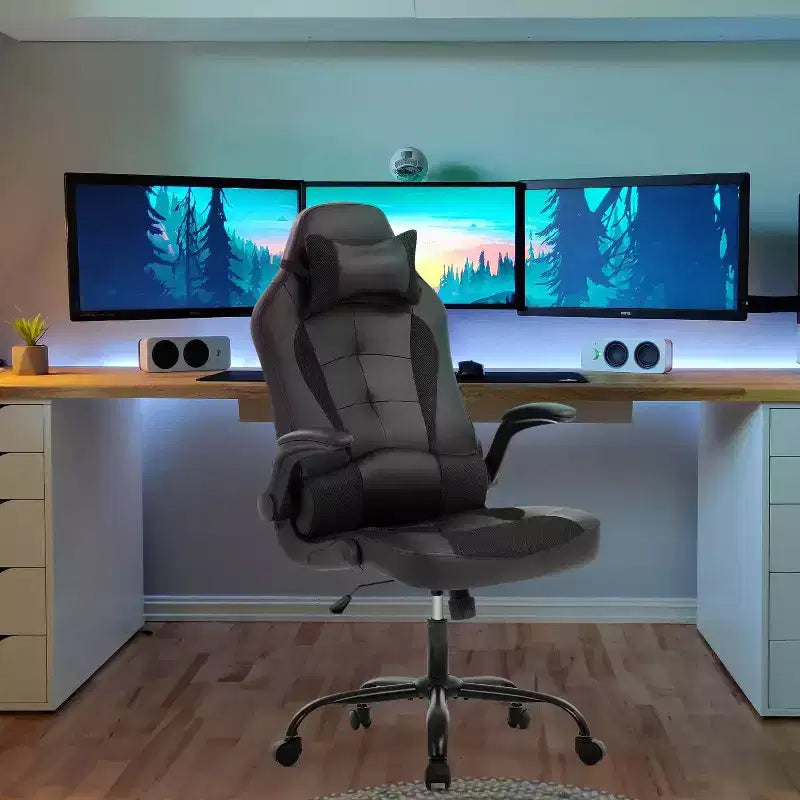 Sedia Gaming Sedia da Ufficio Sedia da Scrivania per Computer con Supporto Lombare e Poggiatesta Regolabile e Sedia Gamer in Pelle PU per Adulti