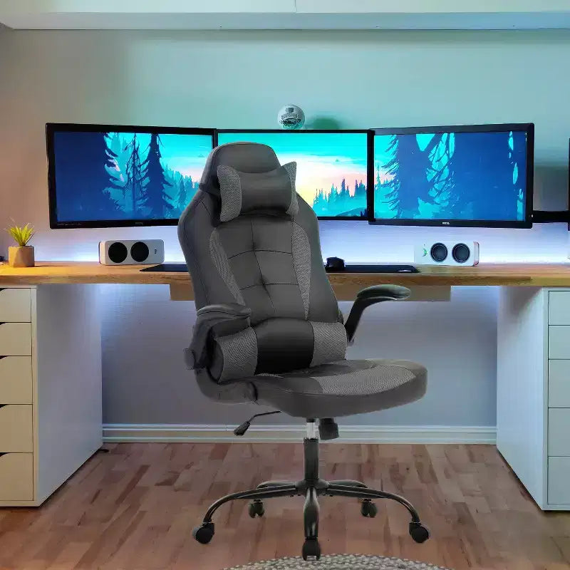 Sedia Gaming Sedia da Ufficio Sedia da Scrivania per Computer con Supporto Lombare e Poggiatesta Regolabile e Sedia Gamer in Pelle PU per Adulti