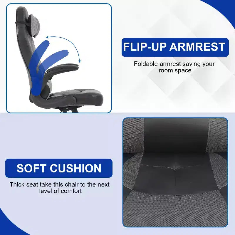 Sedia Gaming Sedia da Ufficio Sedia da Scrivania per Computer con Supporto Lombare e Poggiatesta Regolabile e Sedia Gamer in Pelle PU per Adulti