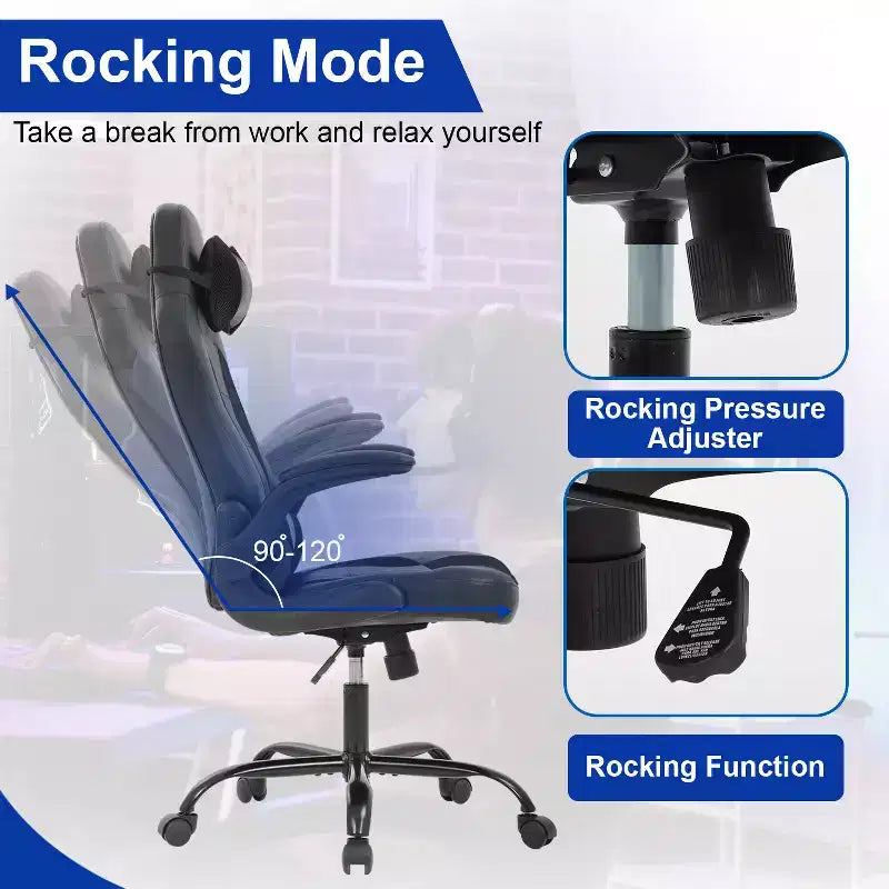 Sedia Gaming Sedia da Ufficio Sedia da Scrivania per Computer con Supporto Lombare e Poggiatesta Regolabile e Sedia Gamer in Pelle PU per Adulti