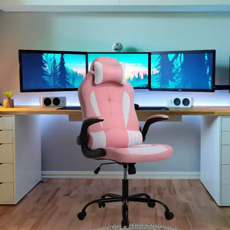 Sedia Gaming Sedia da Ufficio Sedia da Scrivania per Computer con Supporto Lombare e Poggiatesta Regolabile e Sedia Gamer in Pelle PU per Adulti