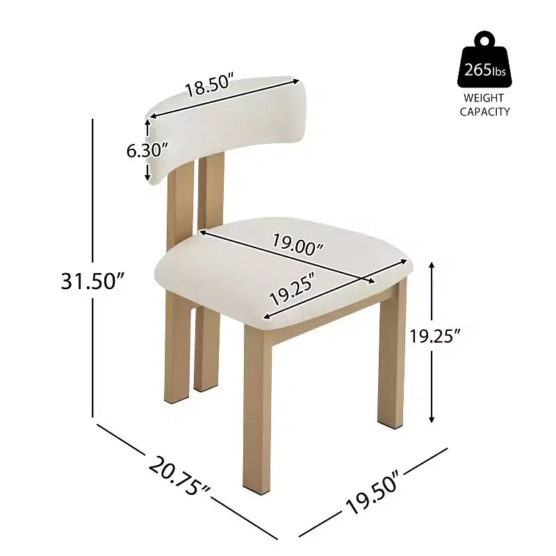 Set da pranzo Willow 5 pezzi in legno, metallo e imbottito