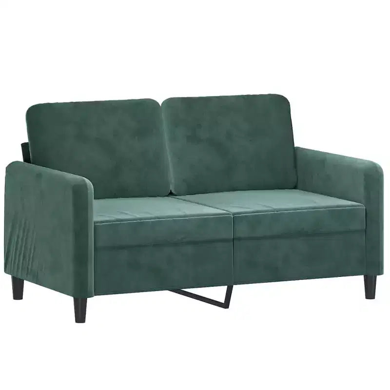 Set divani in velluto verde scuro a 3 pezzi - Struttura robusta in metallo/compensato, seduta confortevole imbottita in schiuma per soggiorno