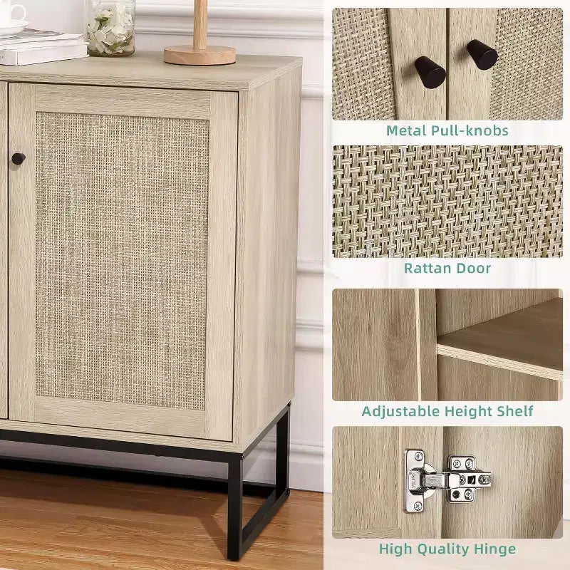 Mobile credenza con ante e cassetti, Tavolo d'accento per ingresso e Armadietto da cucina, Elegante organizzatore per soggiorno, corridoio