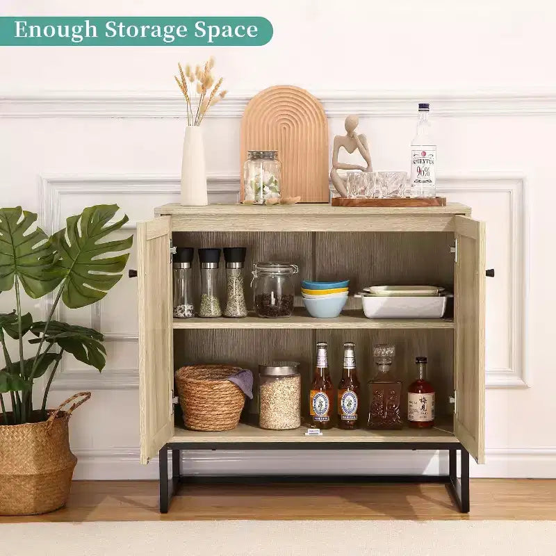 Mobile credenza con ante e cassetti, Tavolo d'accento per ingresso e Armadietto da cucina, Elegante organizzatore per soggiorno, corridoio
