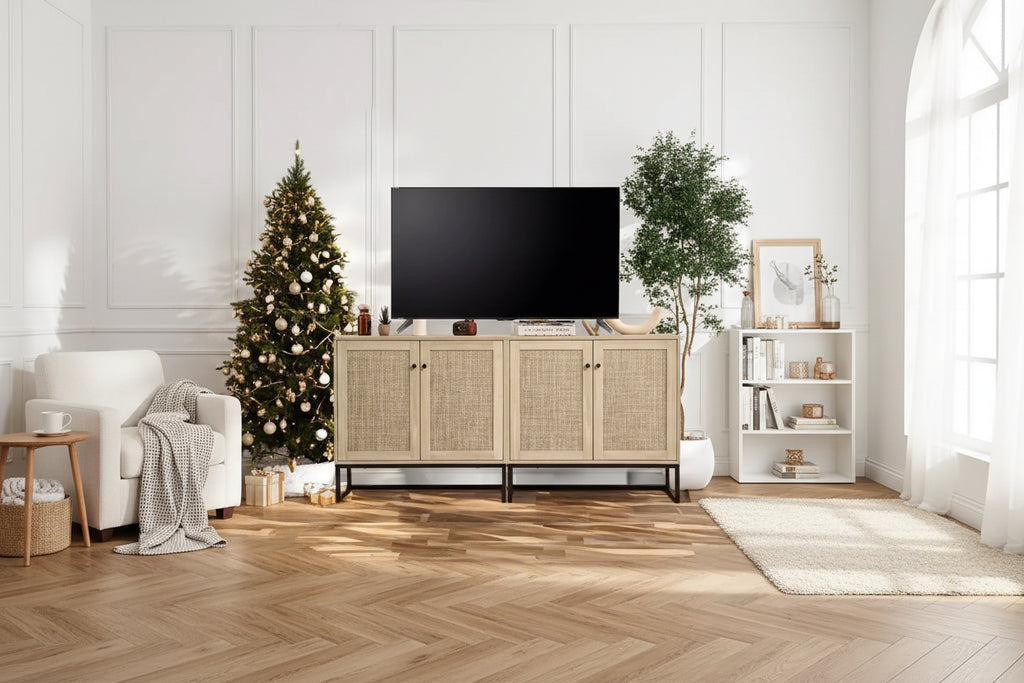 Mobile credenza con ante e cassetti, Tavolo d'accento per ingresso e Armadietto da cucina, Elegante organizzatore per soggiorno, corridoio