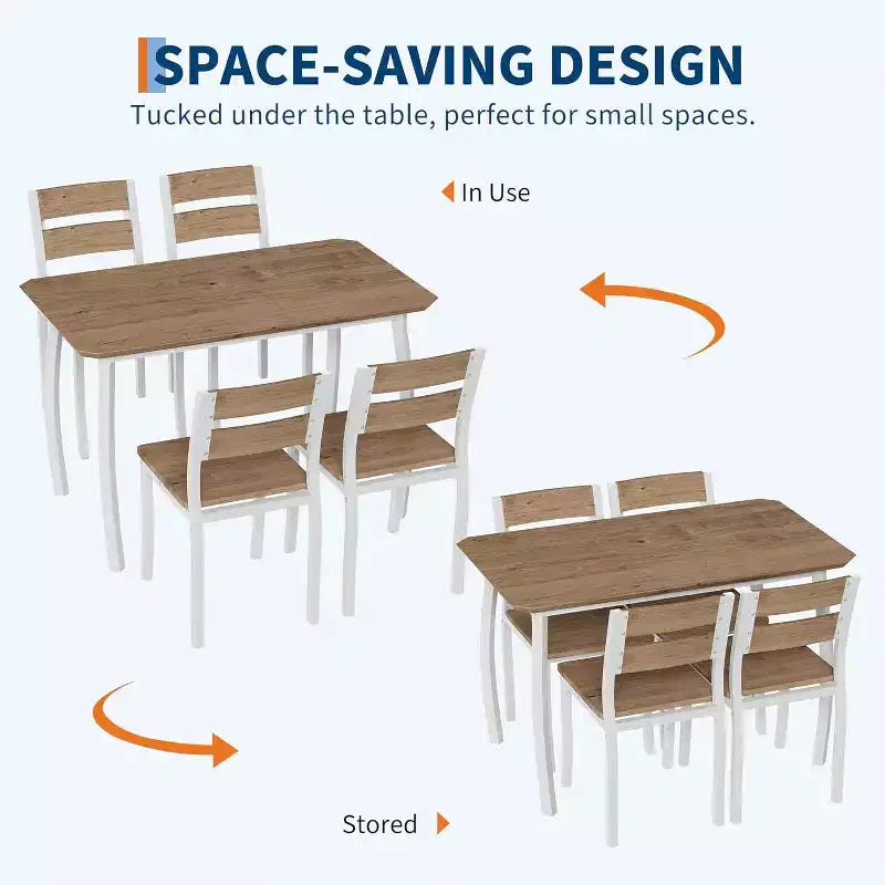 Set da pranzo da 5 pezzi per 4 persone, tavolo da cucina moderno e 4 sedie, struttura in metallo salvaspazio, per piccoli appartamenti, sala da pranzo