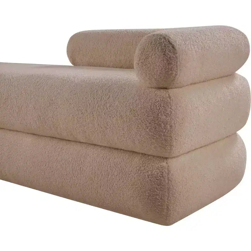 Panca in tessuto effetto orsetto Kennedy Faux Shearling