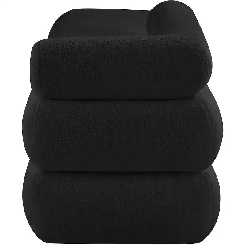 Panca in tessuto effetto orsetto Kennedy Faux Shearling