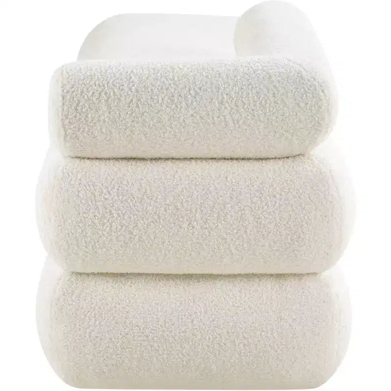 Panca in tessuto effetto orsetto Kennedy Faux Shearling