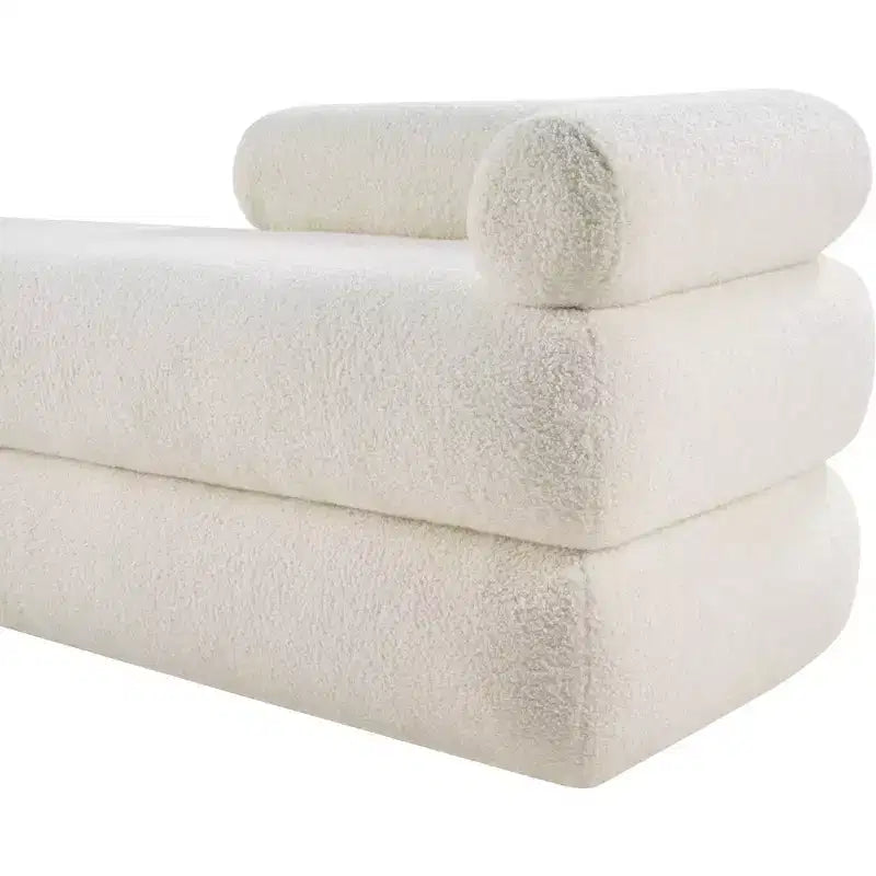 Panca in tessuto effetto orsetto Kennedy Faux Shearling