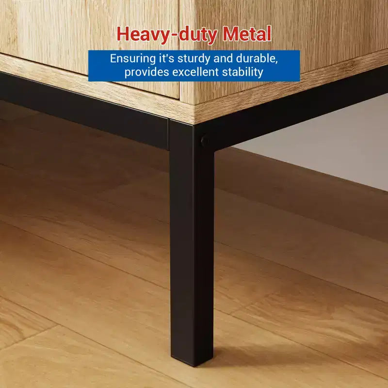 31.5 Mobile Credenza Buffet, Mobile Contenitore in Rattan con Ripiani Regolabili, Mobile Dispensa da Cucina per Soggiorno Sala da Pranzo Ingresso