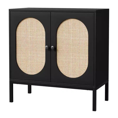 31.5 Mobile Credenza Buffet, Mobile Contenitore in Rattan con Ripiani Regolabili, Mobile Dispensa da Cucina per Soggiorno Sala da Pranzo Ingresso