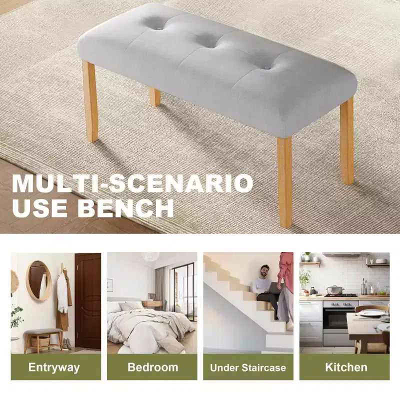 Panchina imbottita trapuntata, panca da letto in tessuto