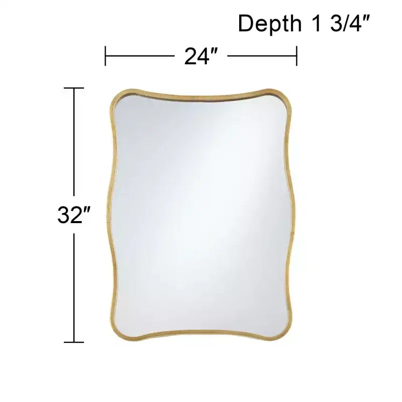 Specchio da parete ricurvo oro metallizzato 24 x 32