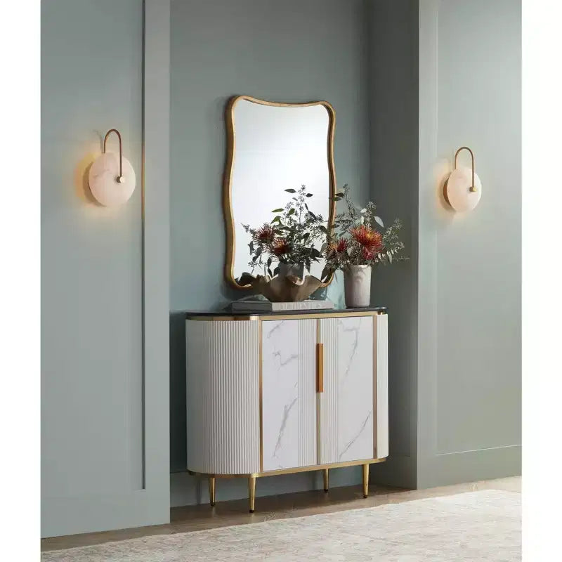 Specchio da parete ricurvo oro metallizzato 24 x 32