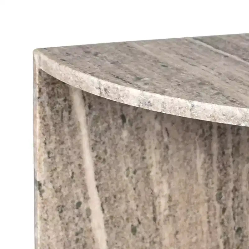 Tavolino semilunare minimalista fatto a mano in marmo naturale