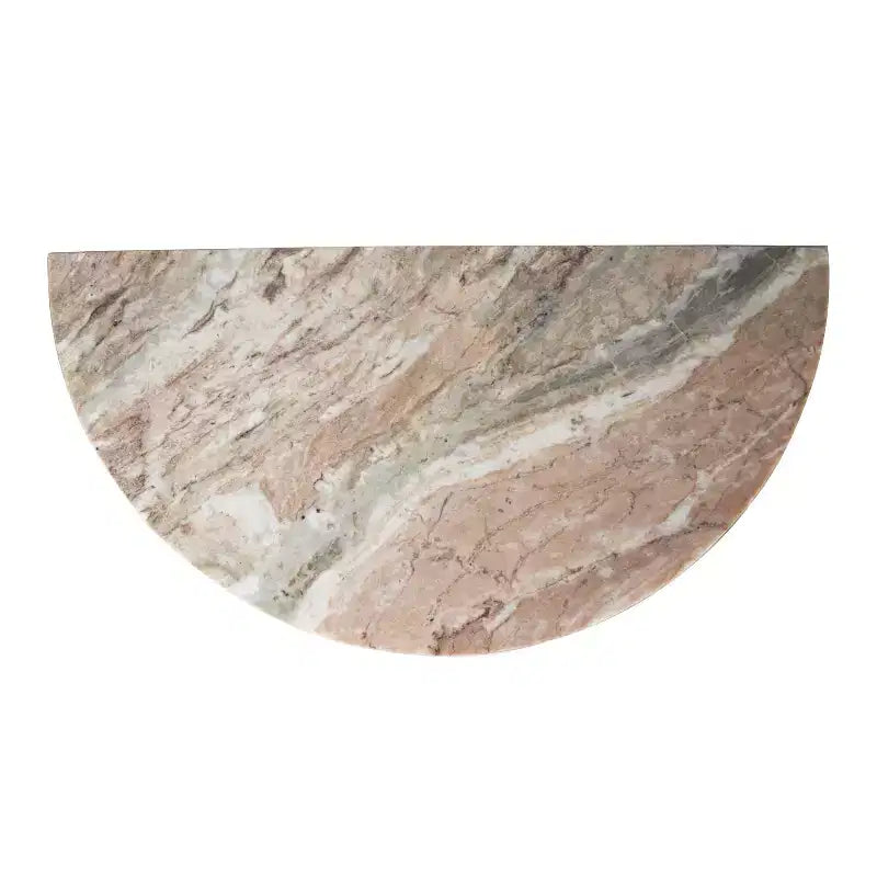 Tavolino semilunare minimalista fatto a mano in marmo naturale
