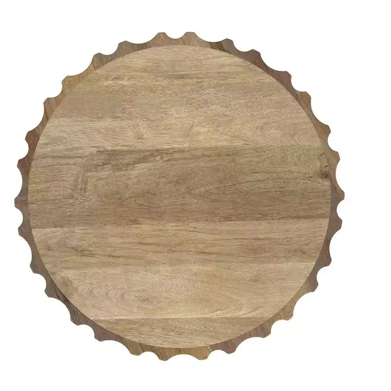 Tavolino boho-contemporaneo in mango massiccio largo 40 cm, montato