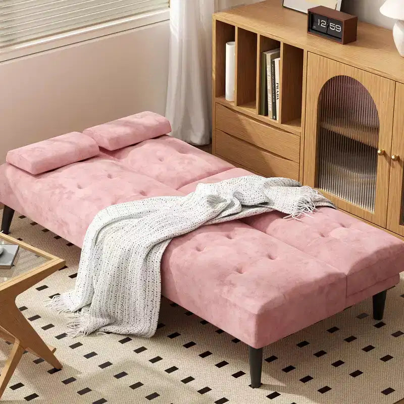 Divano Letto Futon Convertibile, Divano Piccolo Reclinabile, Divano Letto a 64 Posizioni Regolabili per Soggiorno, Bracciolo Rimovibile