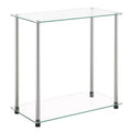 Breighton Home Designs2Go Classic Glass 2 Tier Chairside End Table in Glass/Chrome